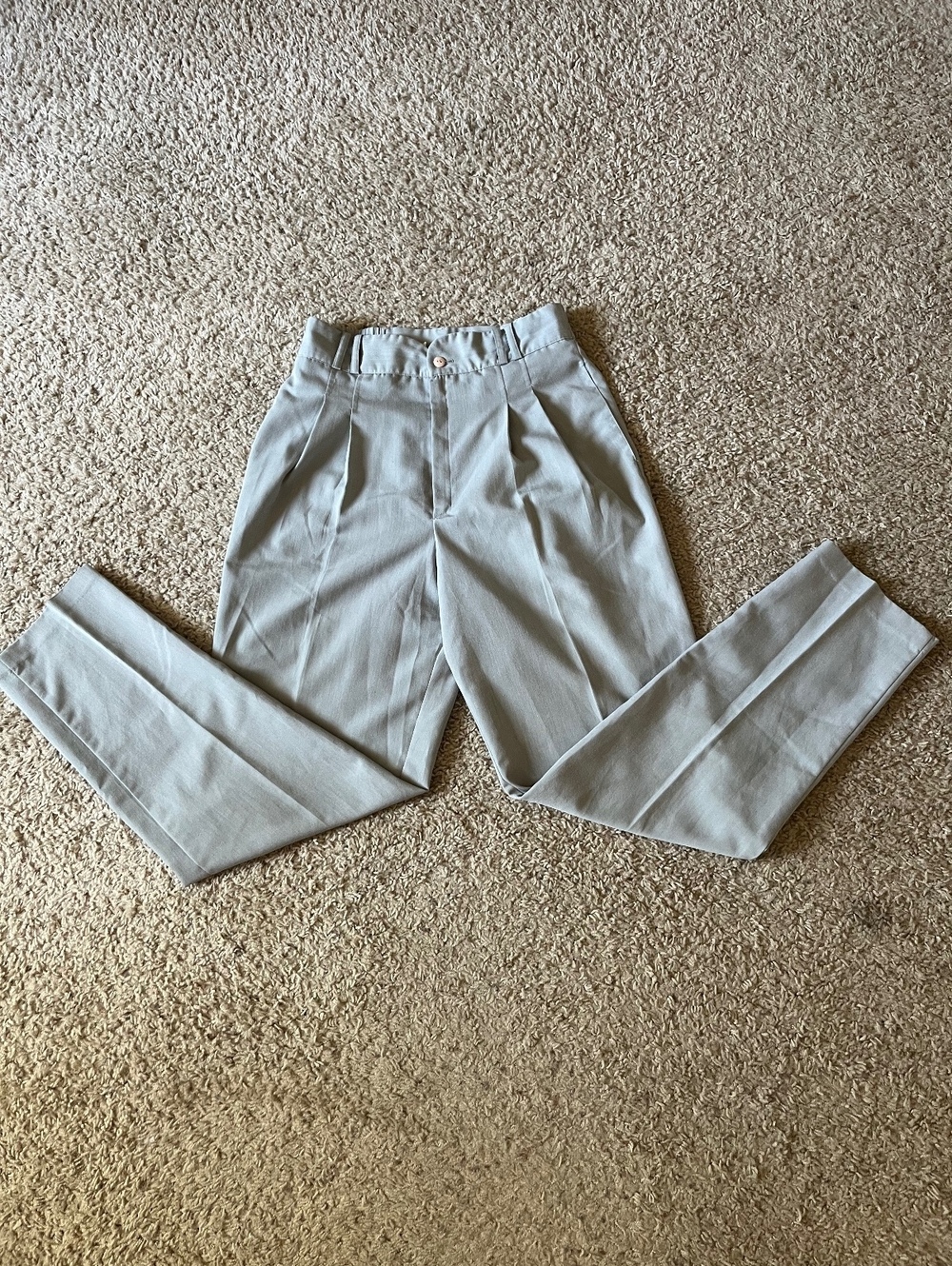Casablanca Vintage Light Blue High-Waisted Pleated Trousers Size 8